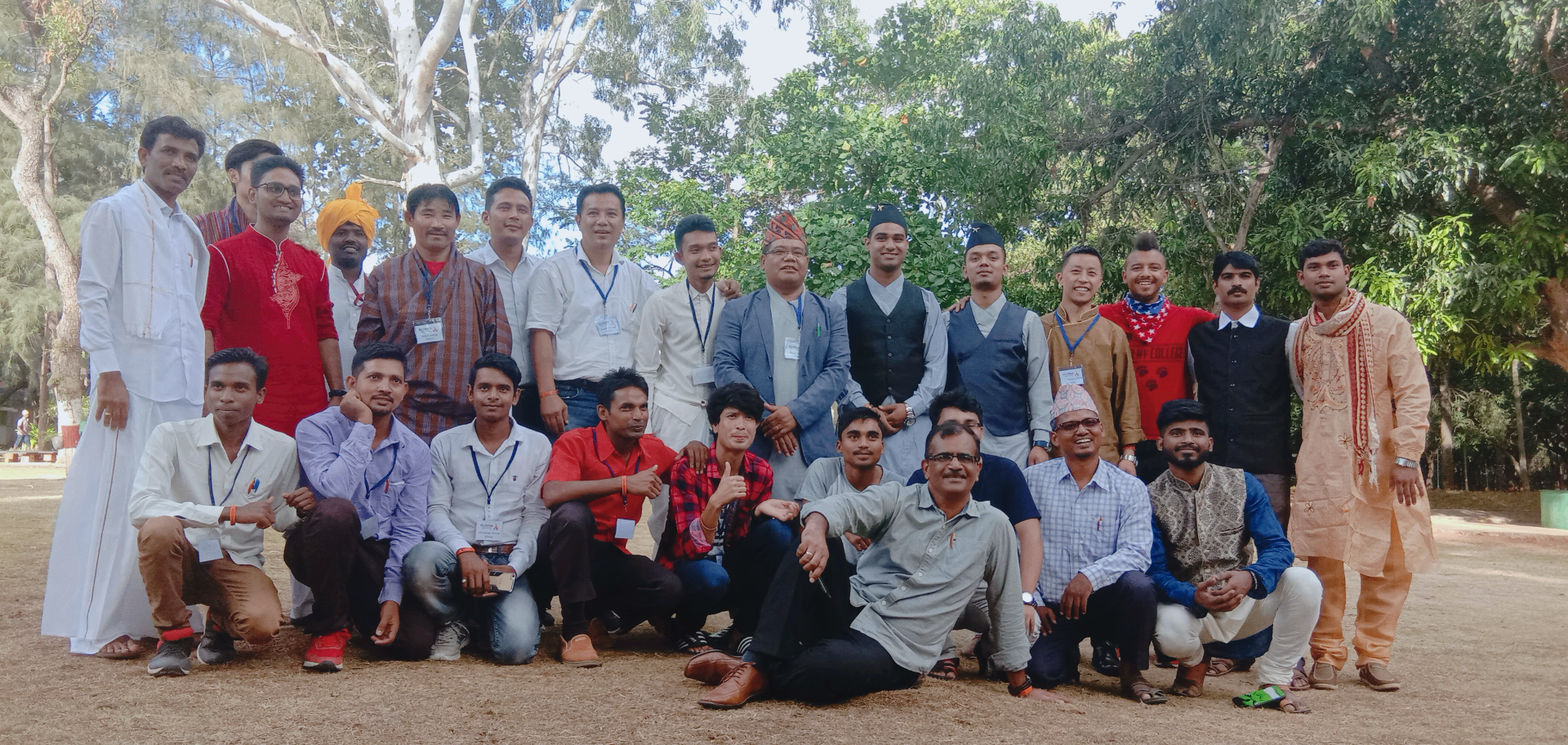 Group of young men from many Asian nations